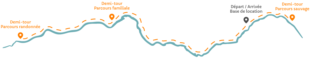 Carte rivière La Vie parcours sauvage familiale randonnée canoë kayak au départ d'Apremont